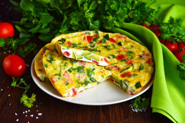 Omlet z cukinią i pomidorami na patelni przepis ze zdjęciami krok po kroku i wideo