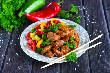 Wieprzowina w sosie teriyaki na patelni przepis ze zdjęciami krok po kroku i wideo