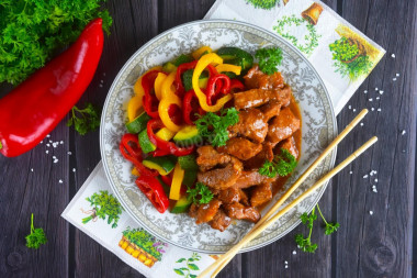 Wieprzowina w sosie teriyaki na patelni przepis ze zdjęciami krok po kroku i wideo