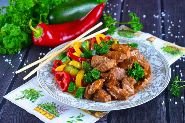 Wieprzowina w sosie teriyaki na patelni przepis ze zdjęciami krok po kroku i wideo