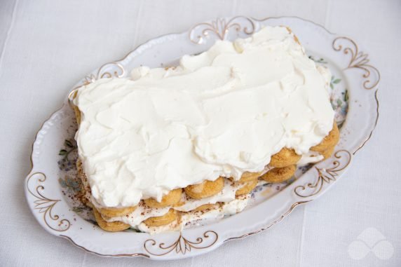 Tiramisu ze śmietaną: zdjęcie przygotowania przepisu, krok 5 Tiramisu ze śmietaną: zdjęcie przygotowania przepisu, krok 5