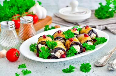 Roladki z bakłażana z orzechami i serem przepis ze zdjęciami krok po kroku i wideo