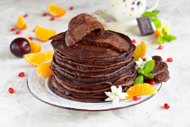 Czekoladowe pancakes przepis ze zdjęciami krok po kroku i wideo