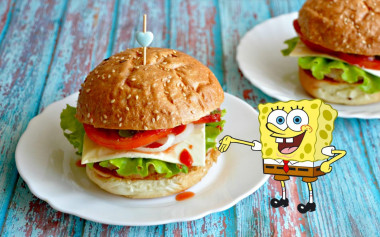 Krabburger od SpongeBoba przepis ze zdjęciami krok po kroku