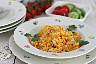 Bulgur z kurczakiem z multicookera przepis ze zdjęciami krok po kroku i wideo