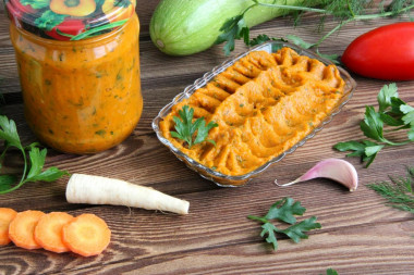 Pasta z cukinii i marchewki z maszynki do mięsa przepis ze zdjęciami krok po kroku i wideo