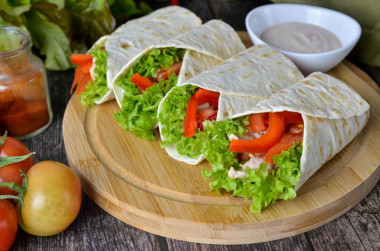 Tortilla z kurczakiem i warzywami w domu przepis ze zdjęciami krok po kroku i wideo