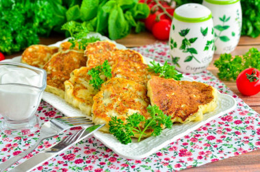 Placuszki z puree ziemniaczanego z patelni przepis ze zdjęciami krok po kroku i wideo
