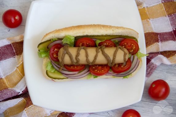 Hot dog z marynowanymi ogórkami: zdjęcie przygotowania przepisu, krok 3