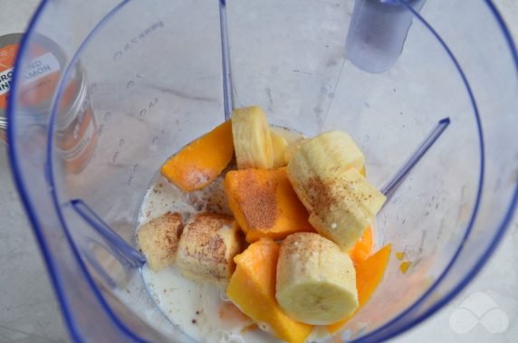 Koktajl z mango i banana: zdjęcie przygotowania przepisu, krok 3