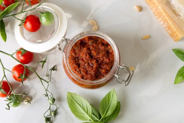 Sos pesto z pomidorami-prosty i pyszny przepis, jak gotować krok po kroku