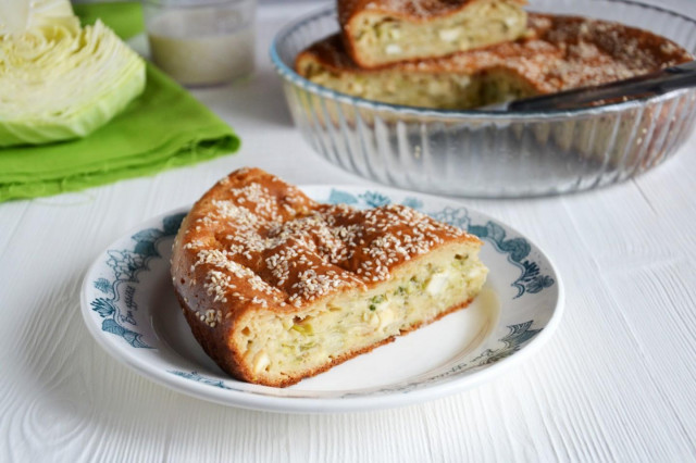 Placek na kefirze z kapustą i jajkiem przepis ze zdjęciami krok po kroku i wideo