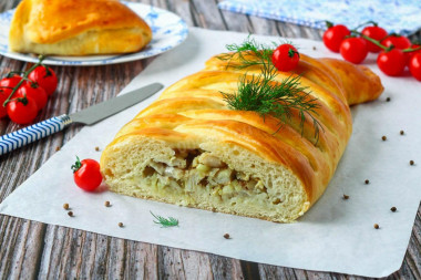 Drożdżowy placek z rybą z piekarnika przepis ze zdjęciami krok po kroku i wideo