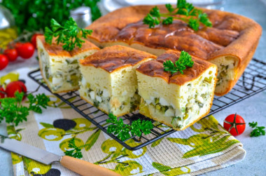 Placek z ciasta lanego ze szczypiorkiem z piekarnika przepis ze zdjęciami krok po kroku i wideo