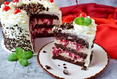 Klasyczny tort Czarny Las z wiśniami (Schwarzwald) przepis ze zdjęciami krok po kroku