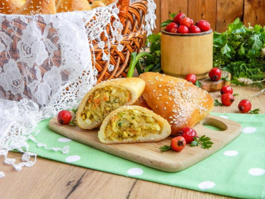 Pierożki z piekarnika z kapustą i jajkiem przepis ze zdjęciami krok po kroku i wideo