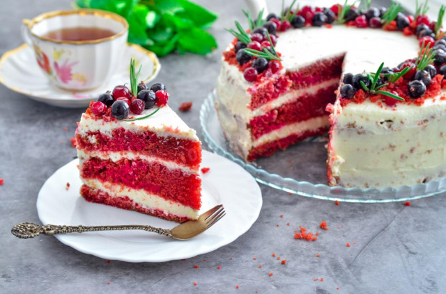 Klasyczny tort „Red Velvet” w domu przepis ze zdjęciami krok po kroku i wideo
