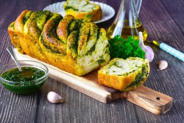 Postny chleb z zieleniną i czosnkiem w piekarniku przepis ze zdjęciami krok po kroku i wideo