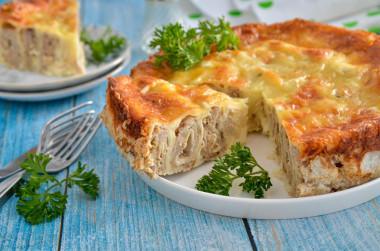 Placek „Ślimak” z lawasza z mięsem mielonym w piekarniku przepis ze zdjęciami krok po kroku i wideo