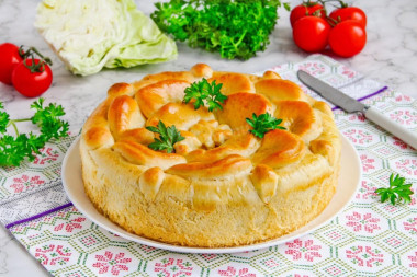 Drożdżowy placek ze świeżą kapustą z piekarnika przepis ze zdjęciami krok po kroku