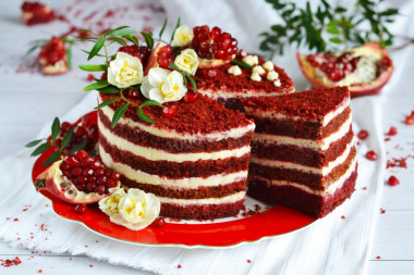 Tort „Red Velvet” z kremem serowym przepis ze zdjęciami krok po kroku i wideo