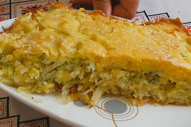 Szybki placek z kapustą z ciasta lanego przepis ze zdjęciami krok po kroku i wideo