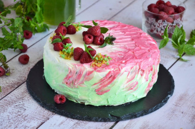 Tort pistacjowy z malinami przepis ze zdjęciami krok po kroku i wideo