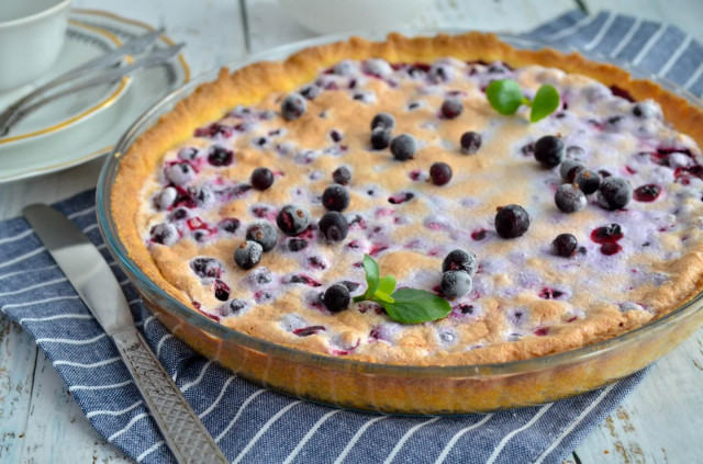 Tarta z mrożoną porzeczką na kruchym cieście przepis ze zdjęciami krok po kroku i wideo