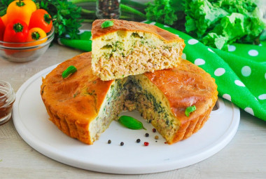 Placek z ciasta lanego z mięsem na kefirze przepis ze zdjęciami krok po kroku