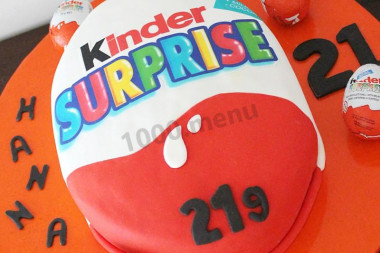 Tort „Kinder Niespodzianka” z masy cukrowej przepis ze zdjęciami krok po kroku i wideo