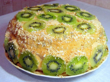 Tort biszkoptowy z kiwi i bananem przepis ze zdjęciami krok po kroku i wideo