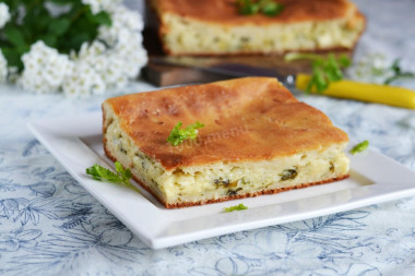 Placek z ciasta lanego z serem na kefirze przepis ze zdjęciami krok po kroku i wideo