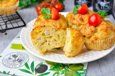 Muffinki z kurczakiem i serem przepis ze zdjęciami krok po kroku i wideo