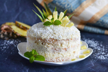 Tort „Piña Colada” z ananasem przepis ze zdjęciami krok po kroku i wideo