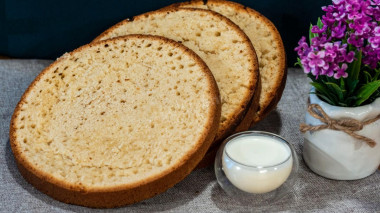 Biszkopt na tort świąteczny na kefirze z proszkiem do pieczenia przepis ze zdjęciami krok po kroku i wideo