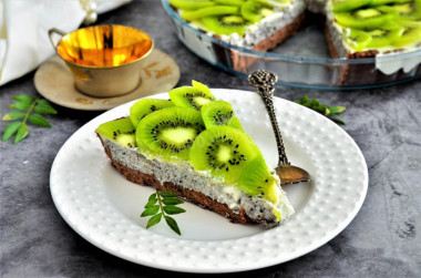 Czarna tarta sezamowa z kokosową panna cottą i kiwi przepis ze zdjęciami krok po kroku i wideo
