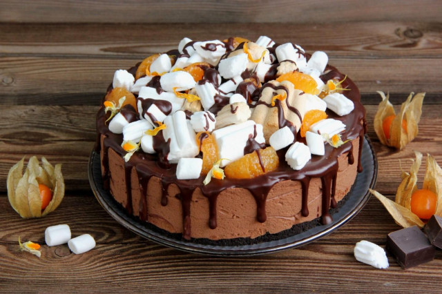 Tort z piankami marshmallow przepis ze zdjęciami krok po kroku i wideo