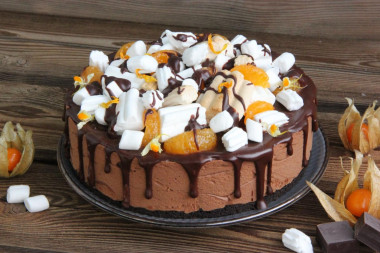 Tort z piankami marshmallow przepis ze zdjęciami krok po kroku i wideo