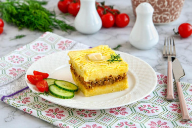 Zapiekanka z puree ziemniaczanego z mięsem mielonym przepis ze zdjęciami krok po kroku i wideo