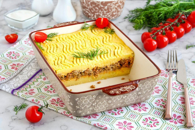 Zapiekanka z puree ziemniaczanego z mięsem mielonym przepis ze zdjęciami krok po kroku i wideo