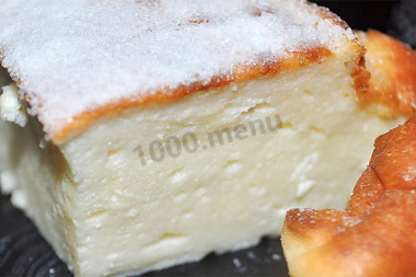 Zapiekanka twarogowa na skrobi bez mąki przepis ze zdjęciami krok po kroku i wideo
