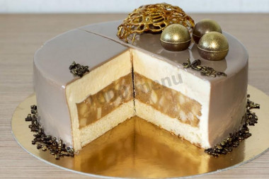 Tort musowy z glazurą lustrzaną i confit jabłkowym przepis ze zdjęciami krok po kroku i wideo