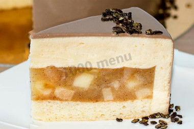 Tort musowy z glazurą lustrzaną i confit jabłkowym przepis ze zdjęciami krok po kroku i wideo