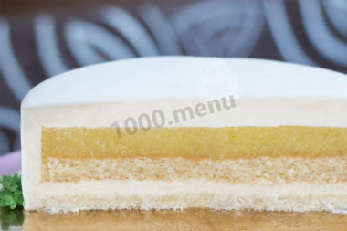 Tort musowy z glazurą lustrzaną z kokosem i ananasem przepis ze zdjęciami krok po kroku i wideo