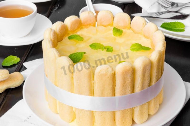 Tort biszkoptowy z ananasami przepis ze zdjęciami krok po kroku