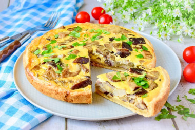 Tarta z grzybami z piekarnika przepis ze zdjęciami krok po kroku i wideo