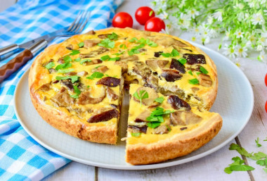 Tarta z grzybami z piekarnika przepis ze zdjęciami krok po kroku i wideo