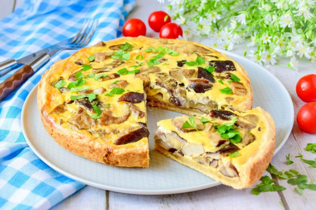 Tarta z grzybami z piekarnika przepis ze zdjęciami krok po kroku i wideo