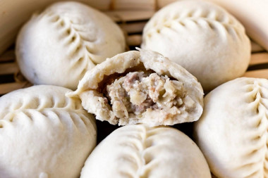 Domowe pianse – pierożki na parze z kapustą i mięsem przepis ze zdjęciami krok po kroku