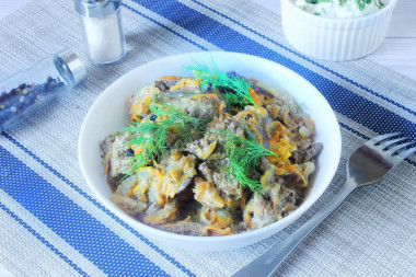 Wątróbka drobiowa w śmietanie w multicookerze przepis ze zdjęciami krok po kroku